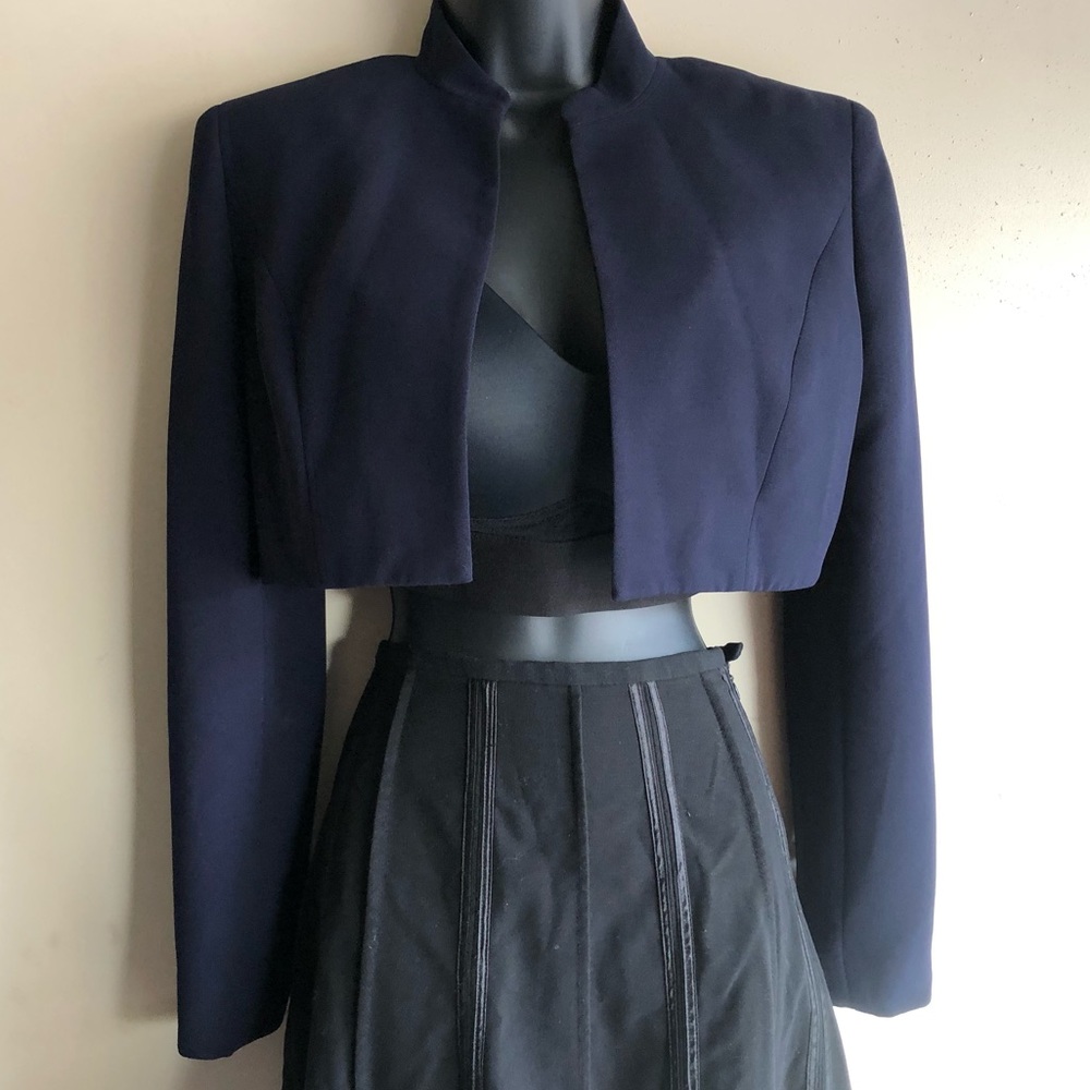 Jones New York Evening Cropped Navy Blazer